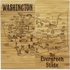 Totally Bamboo North Carolina State Puzzle 4 Piece Bamboo Coaster Set with Case(Washington)