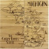 Totally Bamboo Rhode Island State Puzzle 4 Piece Bamboo Coaster Set with Case(Michigan)