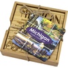 Totally Bamboo Rhode Island State Puzzle 4 Piece Bamboo Coaster Set with Case(Michigan)