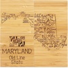 Totally Bamboo Delaware State Puzzle 4 Piece Bamboo Coaster Set with Case(Maryland)