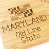 Totally Bamboo Delaware State Puzzle 4 Piece Bamboo Coaster Set with Case(Maryland)