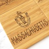 Totally Bamboo Delaware State Puzzle 4 Piece Bamboo Coaster Set with Case(Massachusetts)