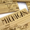 Totally Bamboo Pennsylvania State Puzzle 4 Piece Bamboo Coaster Set with Case(Michigan)