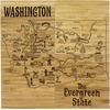 Totally Bamboo Pennsylvania State Puzzle 4 Piece Bamboo Coaster Set with Case(Washington)